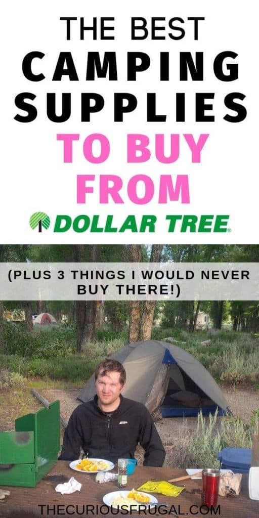 Frugal camping hacks - Save tons of money on your summer trip this year! Pick up these Dollar Tree camping supplies before you head out on your camping trip and you will be all set for MUCH less money! | thrifty camping ideas | camping with kids | fun dollar tree camping hacks | dollar tree camping ideas | dollar store camping gear | camping food | camping meals | #frugalliving #frugallifestyle #outdoors #roadtrips #savemoneyhacks #dollartree
