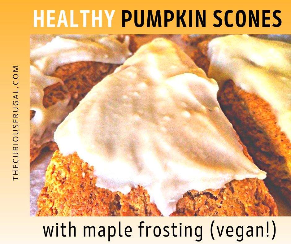 Pumpkin season is here! Make these healthy vegan scones asap! | thecuriousfrugal.com