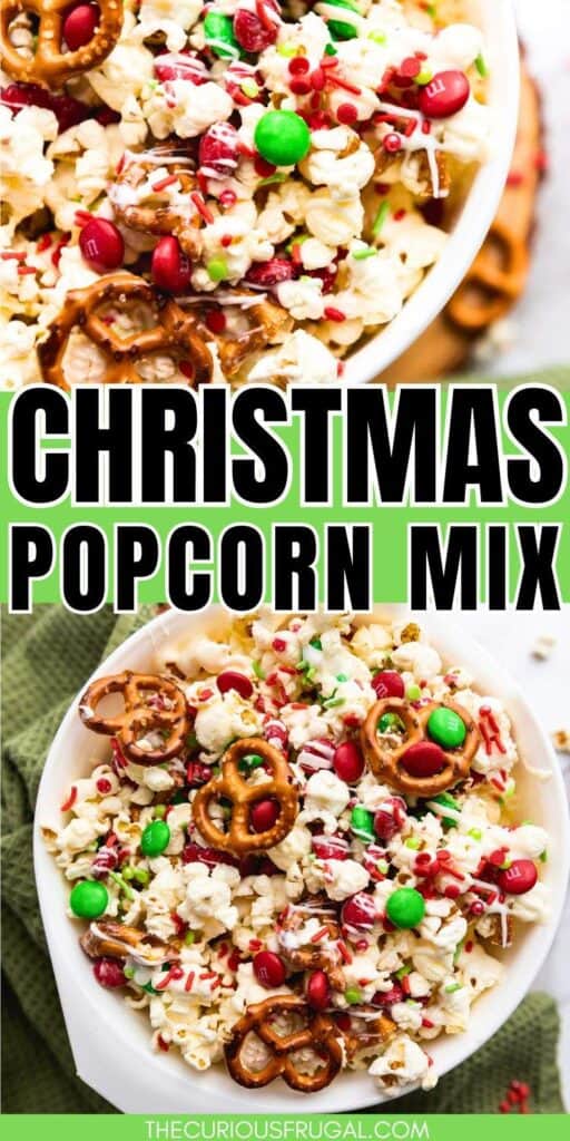 Make this easy Christmas popcorn for your next holiday movie night or party! This sweet and salty Christmas snack mix is loaded with chocolate, candy, and festive sprinkles — the perfect holiday treat for gifting or snacking. A quick Christmas recipe idea everyone will love!