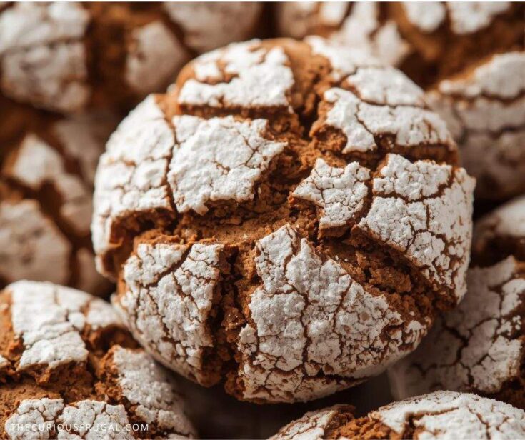 These Gingerbread Crinkle Cookies are the ultimate frugal holiday baking idea...soft, spiced, and rolled in icing sugar for that perfect crackle on top! Made with simple pantry staples, they’re festive, budget-friendly, and foolproof. Great for cookie exchanges, Christmas dessert tables, or cozy winter baking days.